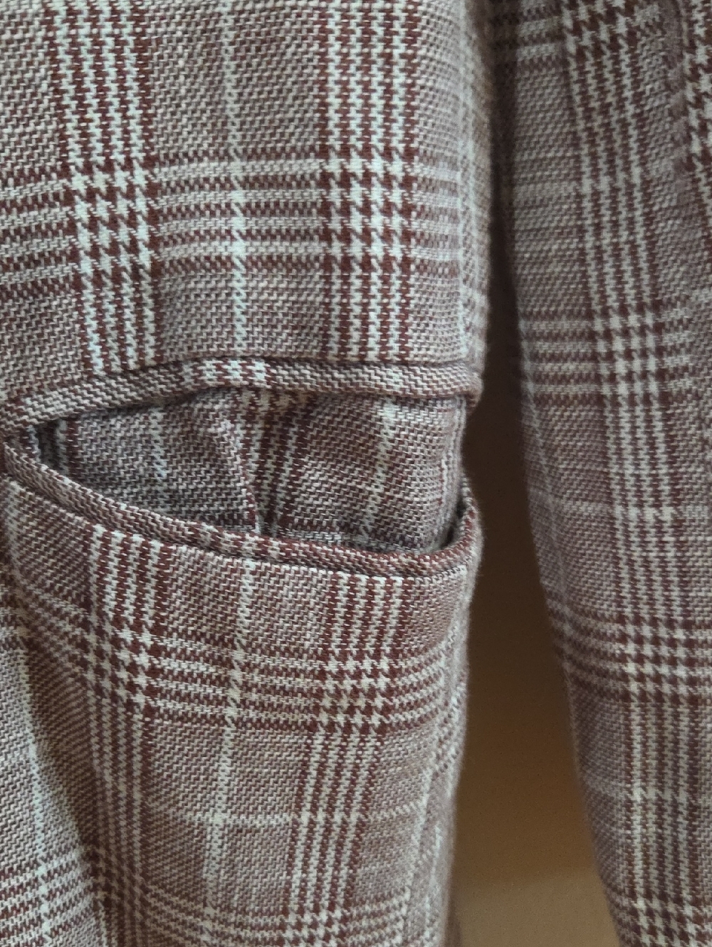 Maeve by Anthropologie Brown lightweight double breasted Plaid Blazer size 4 - Picture 5 of 12